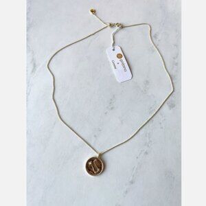 NWT GORJANA 18k Gold Plated Astrology Zodiac Coin Necklace Gemini